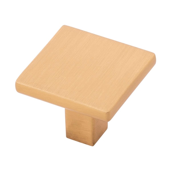 Gan Eden 1.25 in. Square Knob for Dresser Drawers, Brushed Gold Brass GA1556177 - main